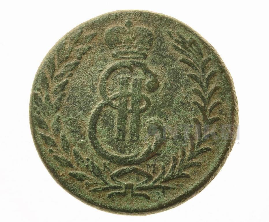 Медная сибирская монета, 5 копеек 1776 года, КМ