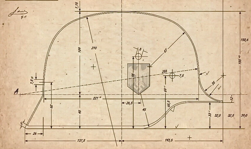 Чертеж немецкой каски